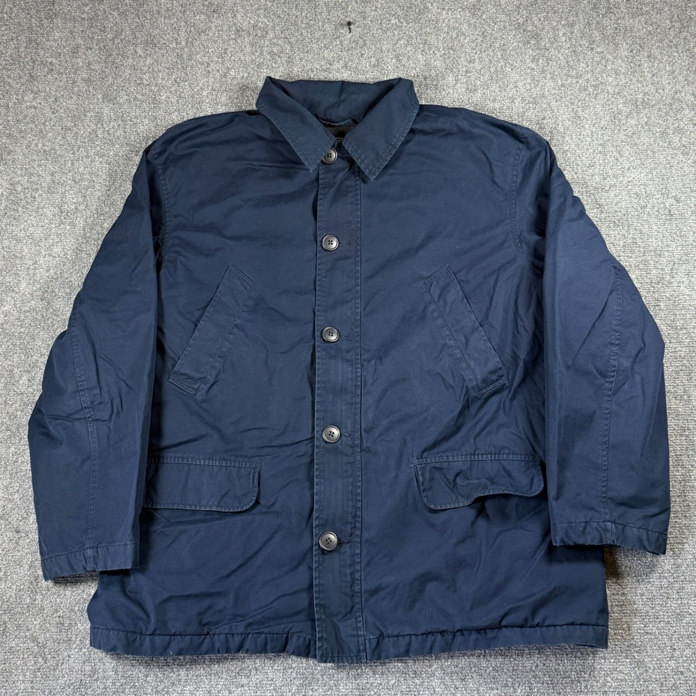 VTG Polo Ralph Lauren Lined Jacket Mens XL Navy Blue Field Chore Coat Barn Coat